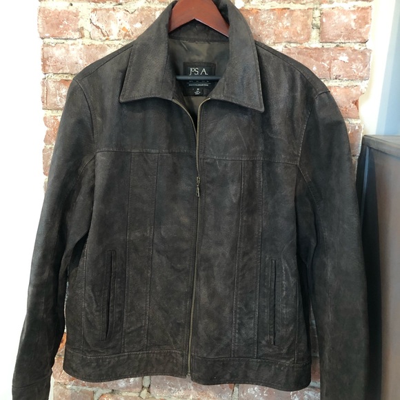 JoS A BANK … mens leather coat NWOT - Picture 4 of 16